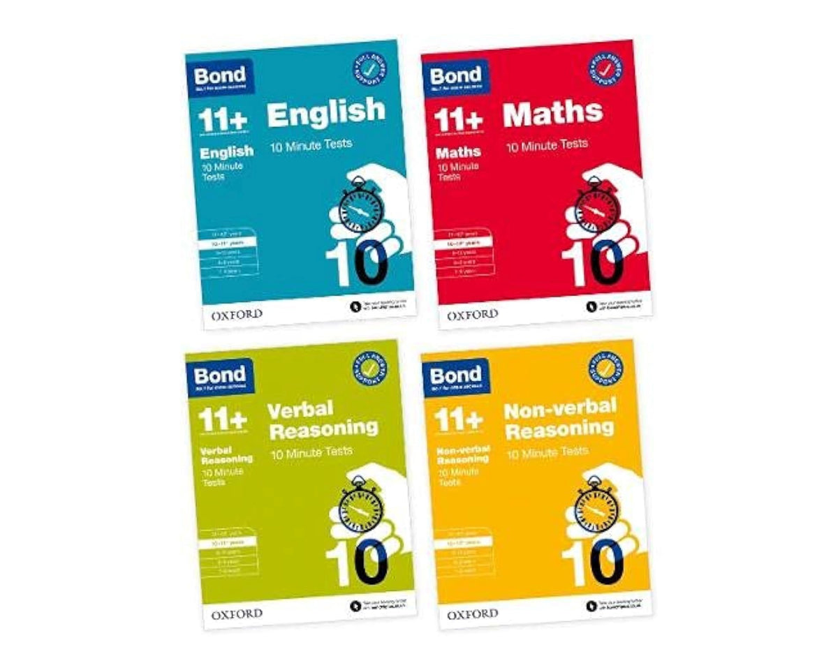 Bond 11+ 10 Minute Tests 10-11+ years Pack: Ready for the 2025 exam (for GL Assessment & other 11 plus exams) by Oxford University Press; 9780192778352