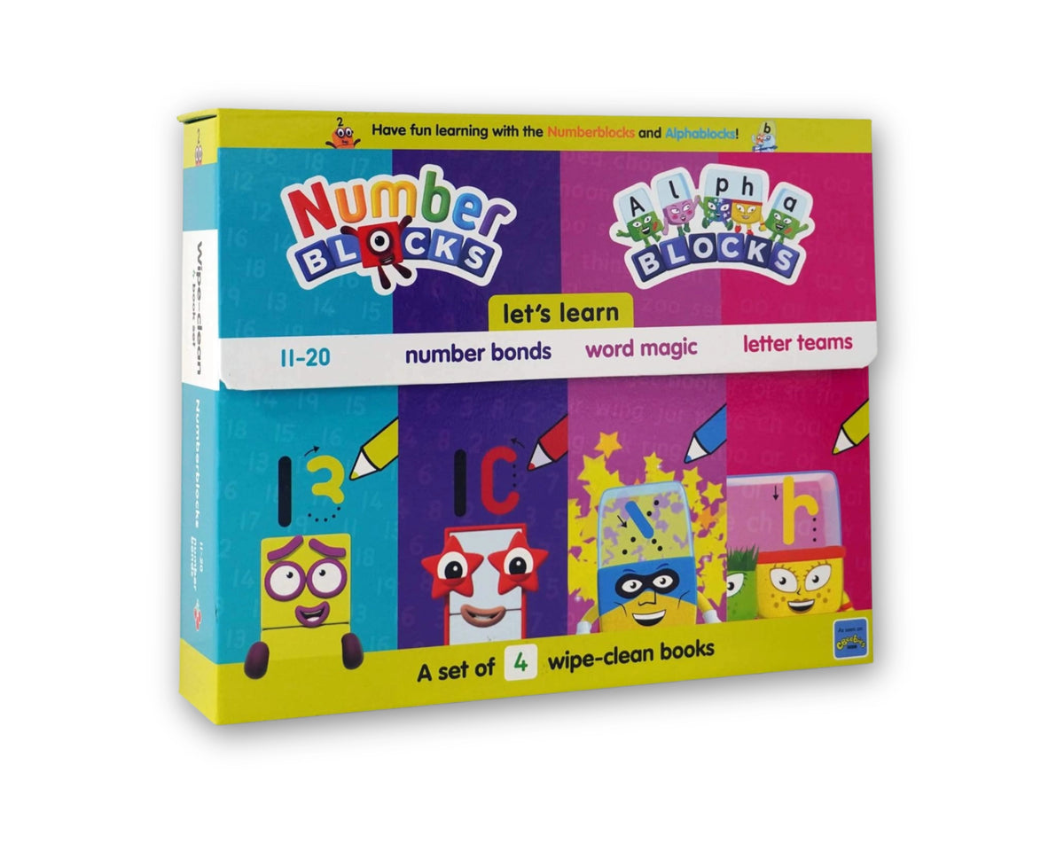 Numberblocks and Alphablocks: Let's Learn Numbers and Letters 4 Books Wipe-Clean Box Set with pens - Ages 3-6 by Sweet Cherry Publishing; 9781782266051