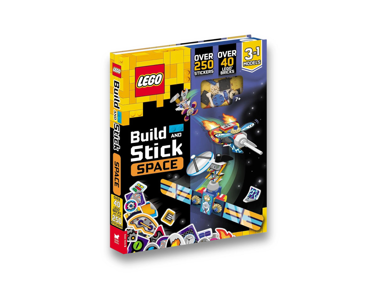 LEGO® Books: Build and Stick: Space (includes LEGO® bricks, book and over 250 stickers) by Buster Books; 9781916763296